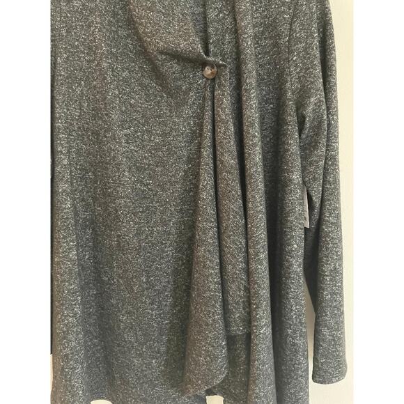 APT 9 Women's Gray Heathered Knit Cardigan Sweater Asymmetrical Button Front SM - Picture 5 of 7